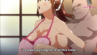 Hermosa Mujer A Cargo En Una Escena Hentai Caliente Con Grandes Tetas